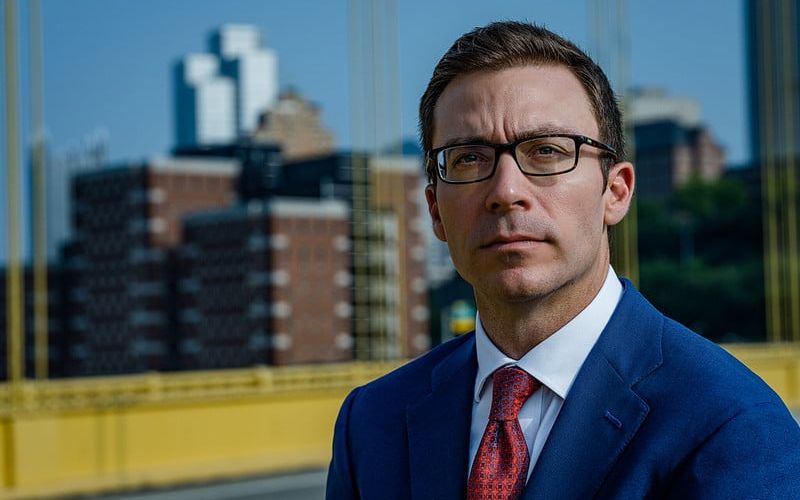 Car Accident Lawyer Ernest Pribanic on a bridge to downtown Pittsburgh